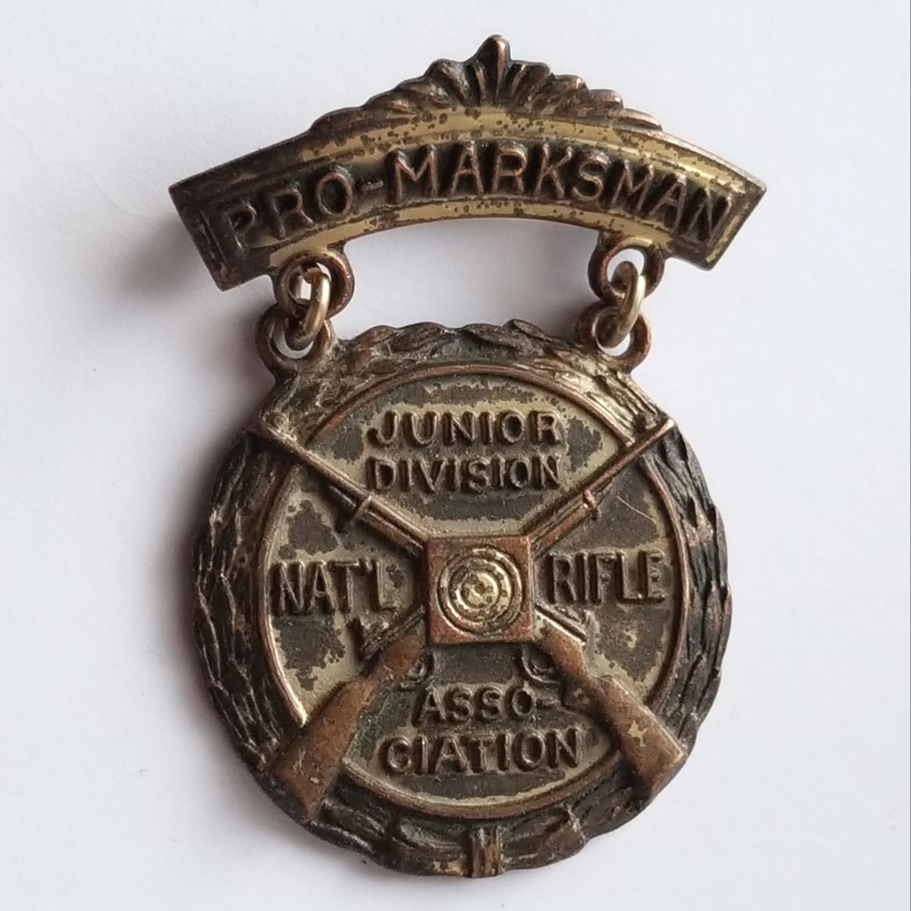 Vintage marksman medal badge NRA brooch pin award junior division